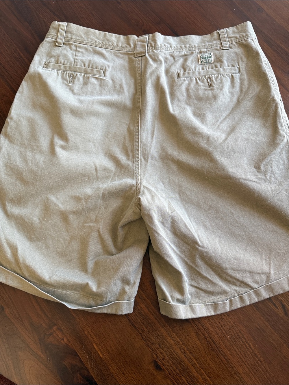 Men's Pleated Cotton Shorts - Khaki - 38 - Picture 3 of 3